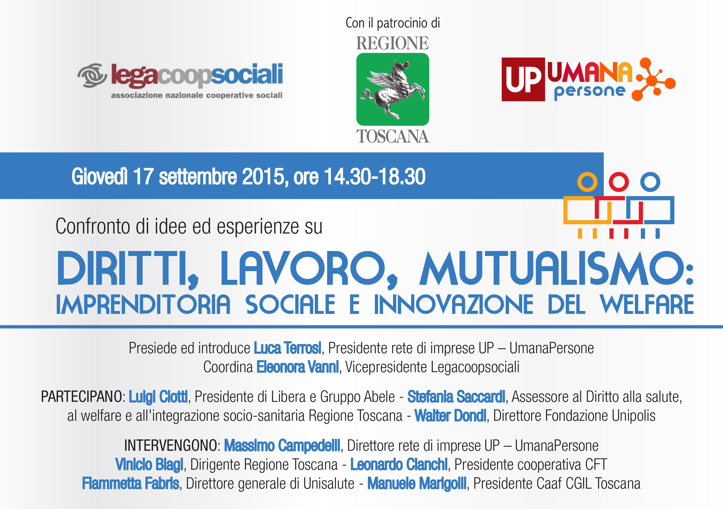 “Diritti, lavoro, mutualismo” a Firenze un convegno per presentare la rete UP UmanaPersone